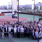 All the CoEPP workshop attendees outside MONA, Hobart.