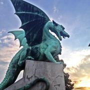 Dragon sculpture in Ljubljana