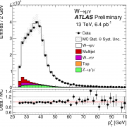 Lepton transverse momentum distribution from the W→ μν selection