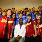 Will.i.am and Roosevelt High School students